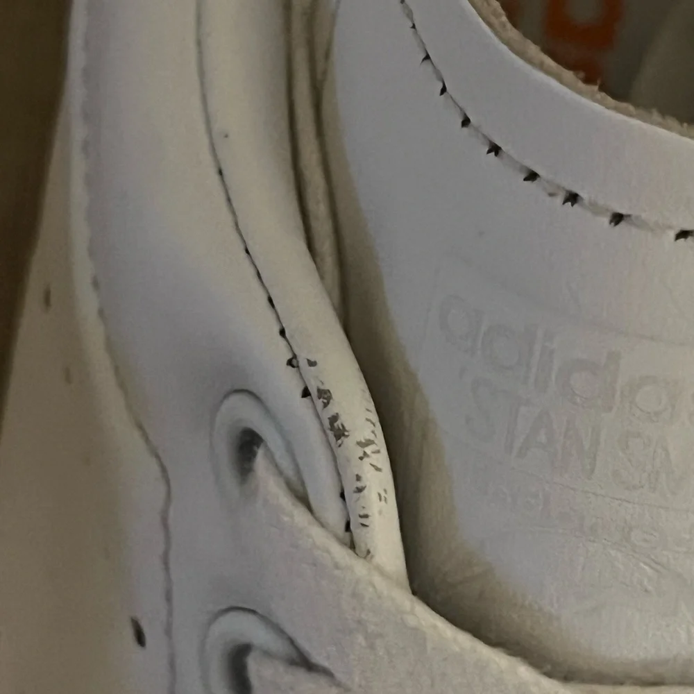 Adidas Stan Smth New Bold White and Orange Sneakers, size 7